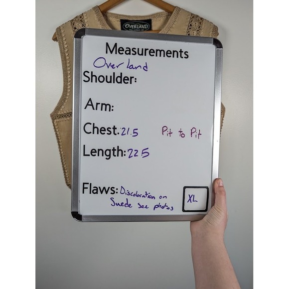 Overland Suede Leather Vest Women's XL Boho Patchwork Crochet Western Festival - Picture 3 of 9